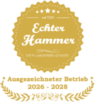 Siegel ‚Echter Hammer‘ — Ausgezeichneter Betrieb 2026–2028